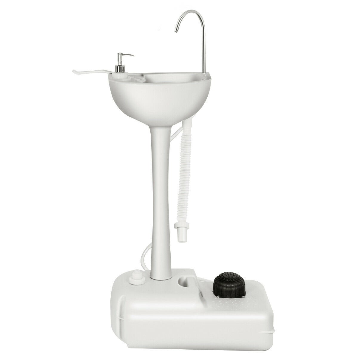 Portable Wash Sink Camping Sink Wash Basin Stand w/ Wheels & Foot Pump, NEW