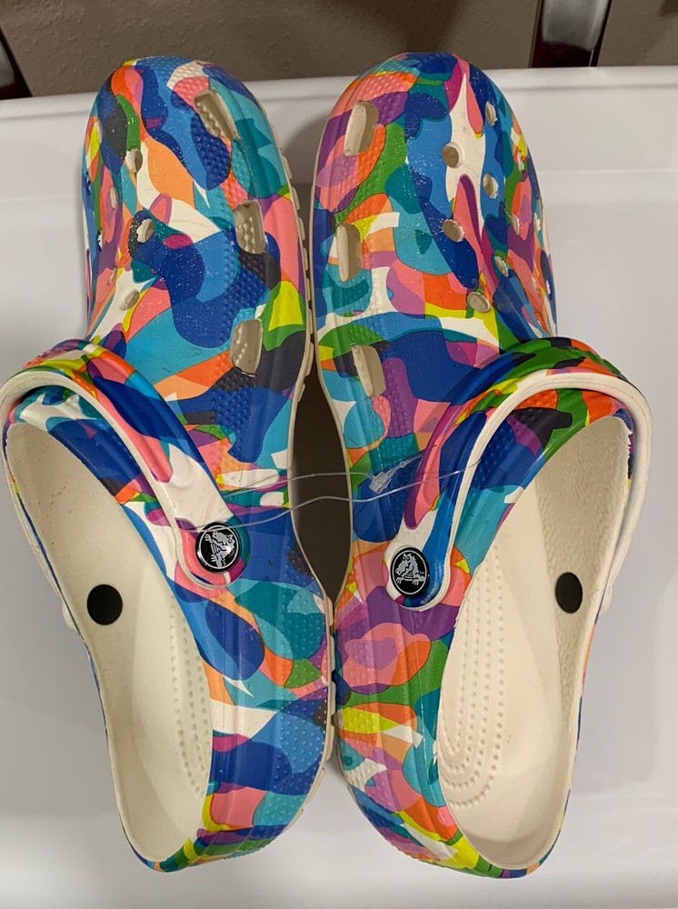 Crocs Classic Confetti Bubble Block Clogs White Multi Color M 10 W 12