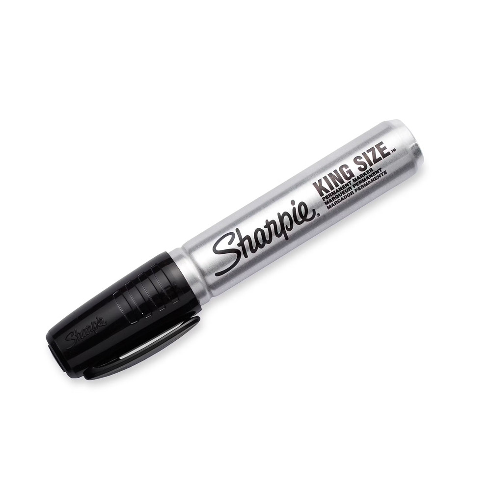 Sharpie King Size Permanent Black Markers Chisel Point Tip New 5 Markers