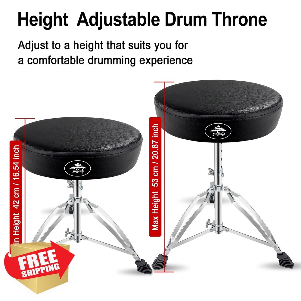 Foyarinal Drum Throne Saddle Seat Adjustable Height Padded Stool