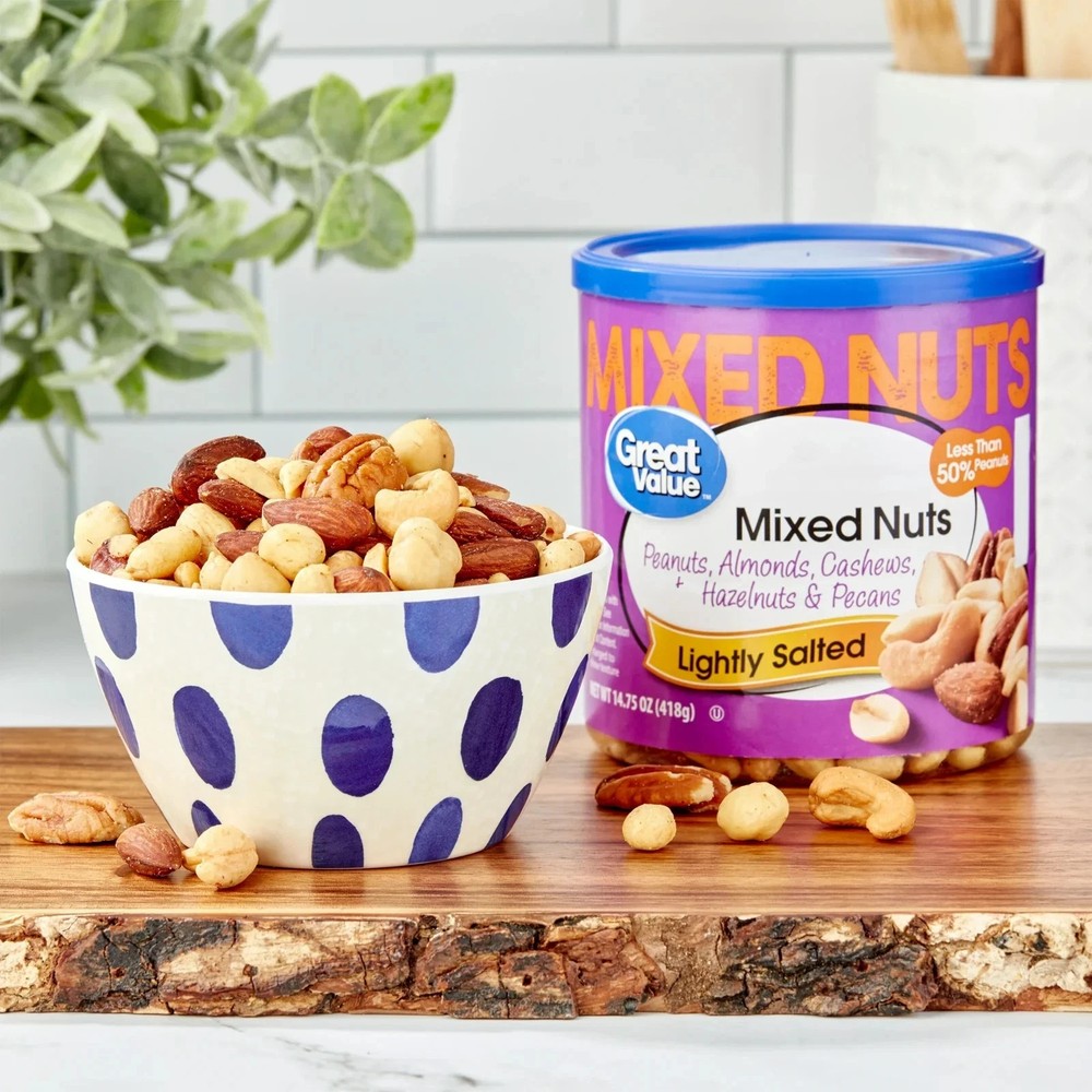 Great Value Roasted & Lightly Salted Mixed Nuts, 14.75 oz..