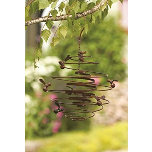 ANCIENT GRAFFITI DOUBLE SPIRAL BEE HIVE WITH BEES AG87018 GARDEN YARD ART DECOR