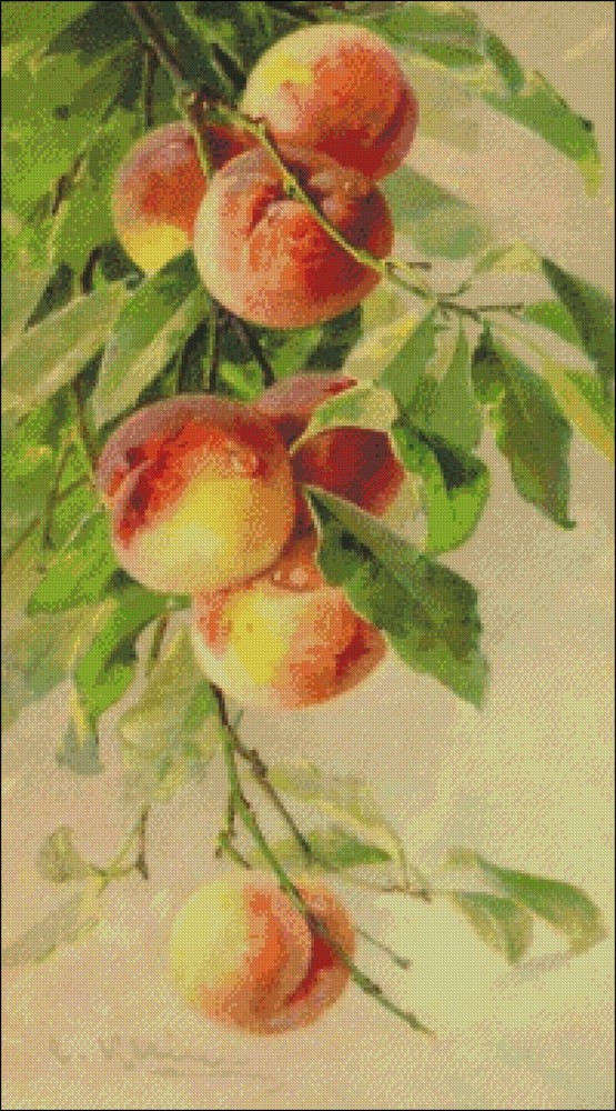 Chart Needlework Crafts DIY - Counted Cross Stitch Patterns - Yellow Peach