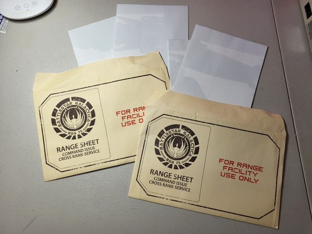 2x Battlestar Galactica W/ Envelope & 2 Range Sheet Each Loot Crate Exclusive