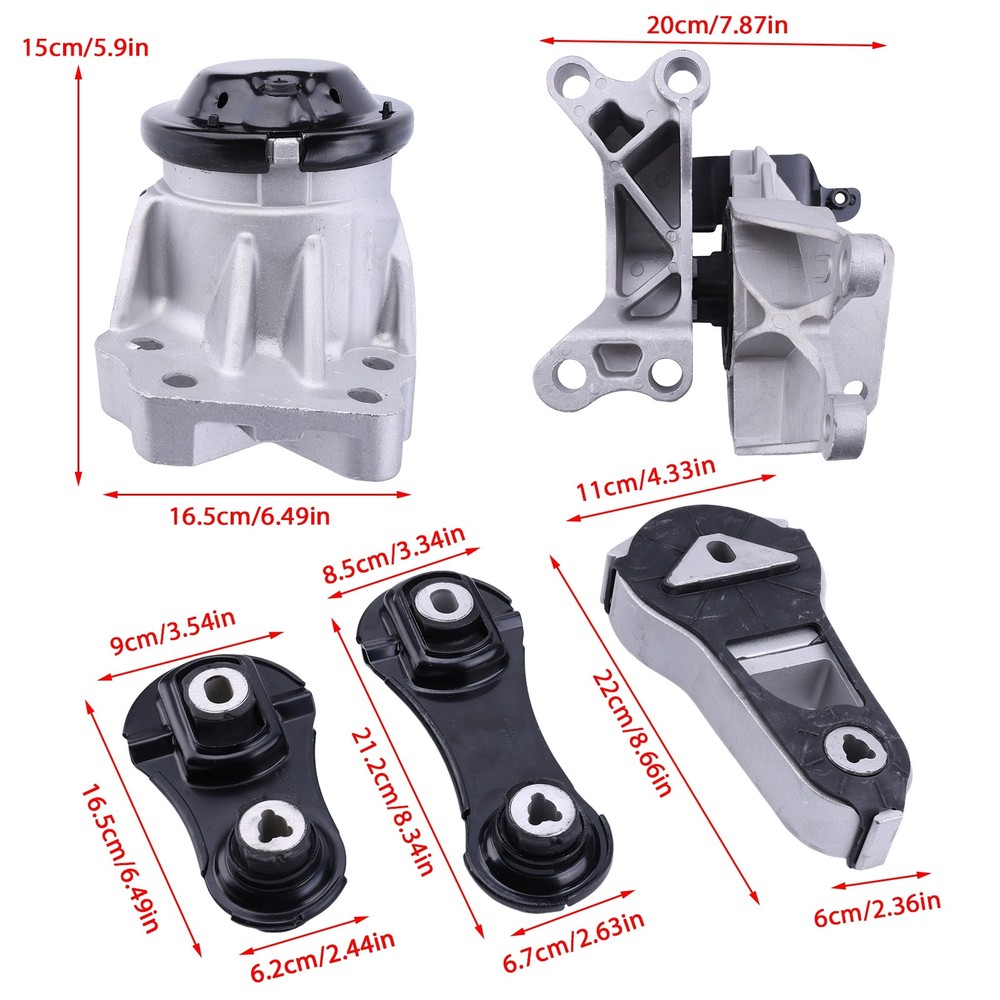 Engine Motor, Trans & Torque Strut Mount Set 5Pcs for 2014-2016 Ford Explorer