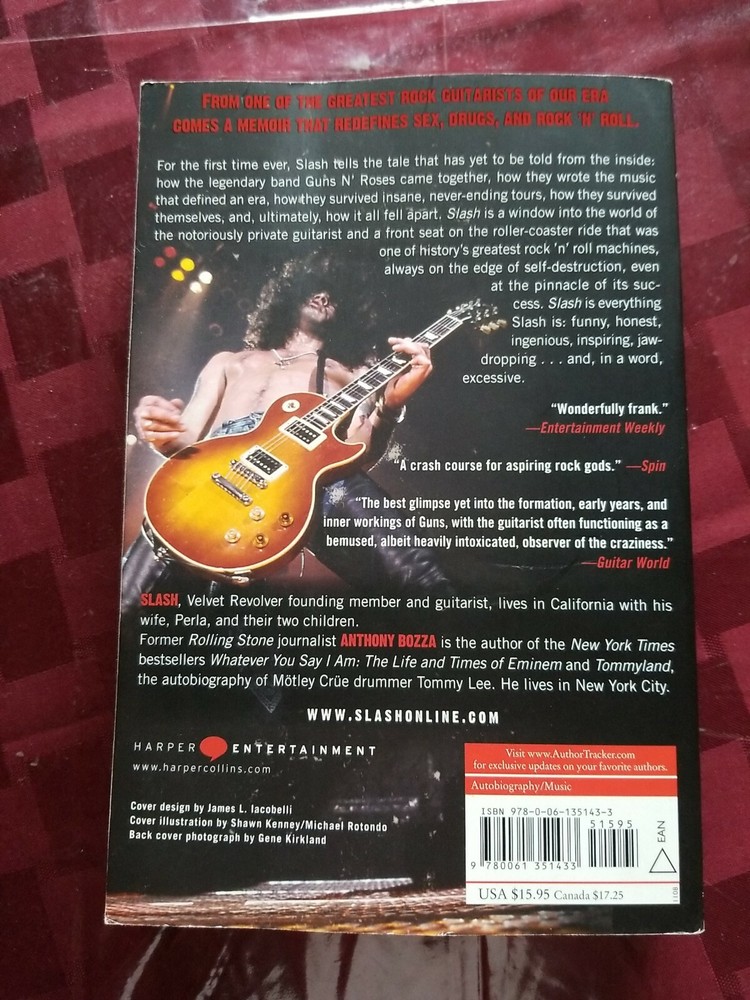 SLASH AUTOBIOGRAPHY PAPERBACK BOOK