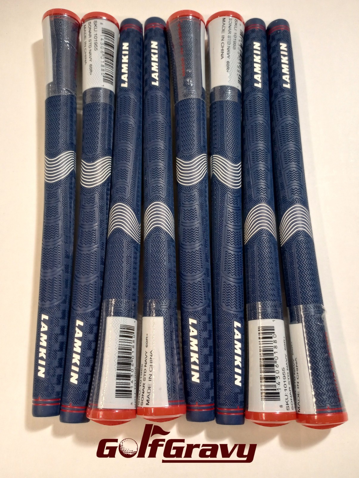 *CLOSE OUT* 8 Lamkin Standard Sonar+ Hero Golf Club Grips Navy Blue 60R+ 101955