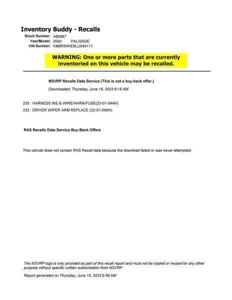 PALISADE 2020 Camera/Projector 537951