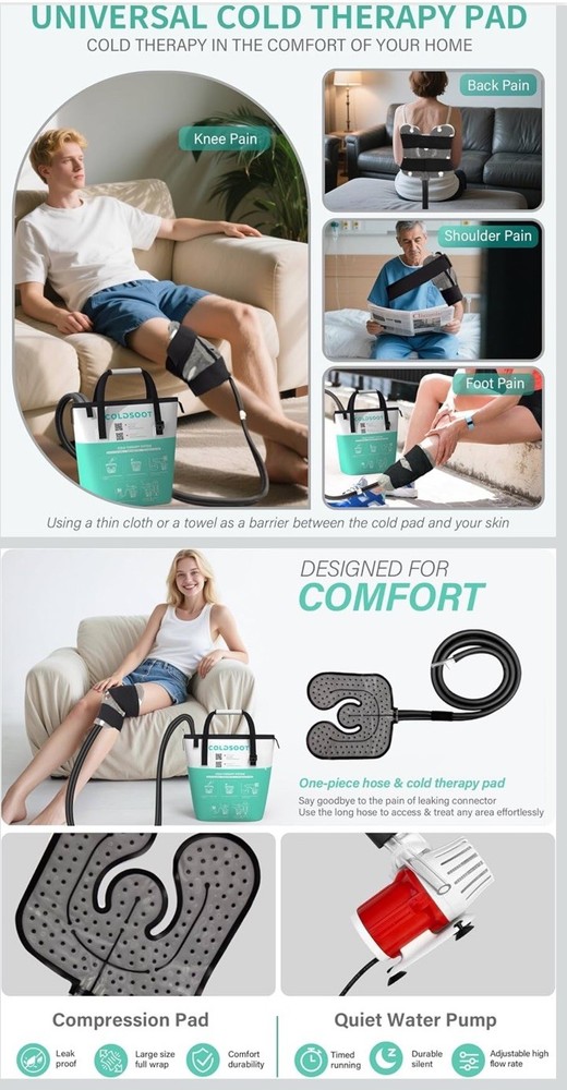 Cold Therapy Machine w/Timer, Compact and Portable Ice Machine for Knee After Su
