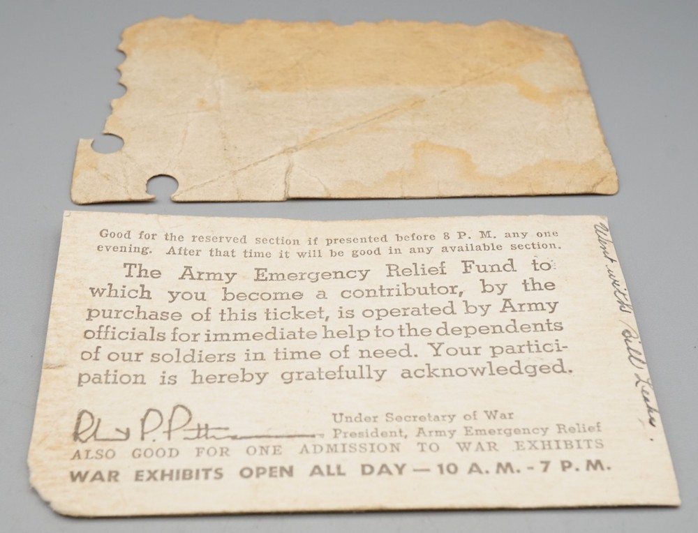 WWII Army War Show Movie Ticket and Troop Ship Assignment Card Lot Of 2