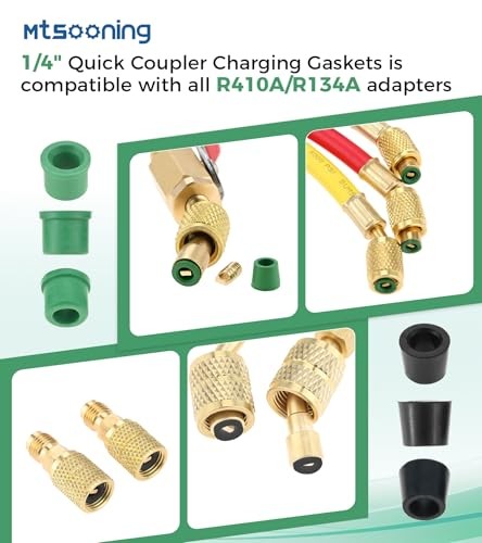 100 PCS HVAC 1/4" Quick Coupler Charging Gaskets, O-Ring Rubber Seals Gaskets