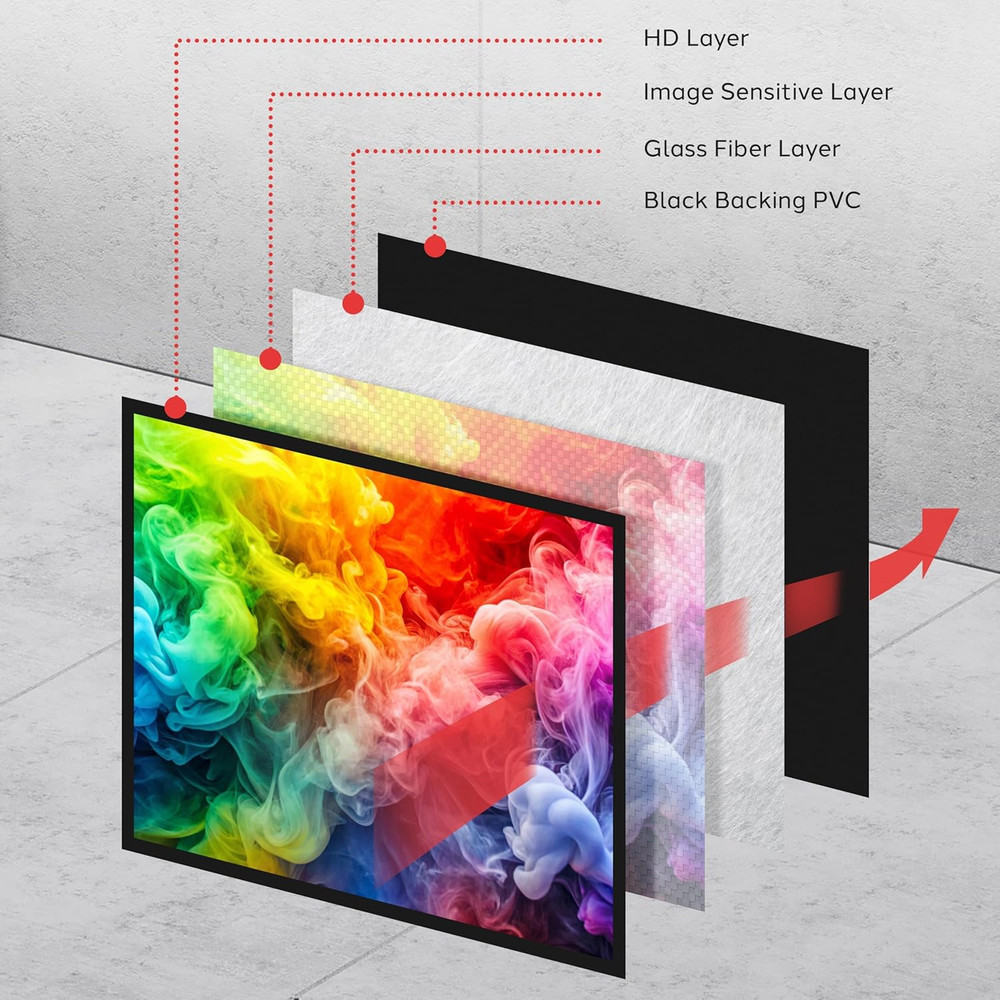72" Portable Motorized Matte White Projector Screen - Automatic Projection Displ