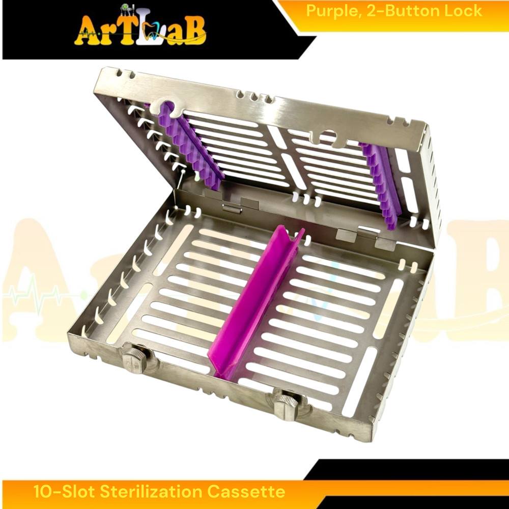 Sterilzation Cassette Box for 10 Instruments, Detachable, Button Lockable (1pc)