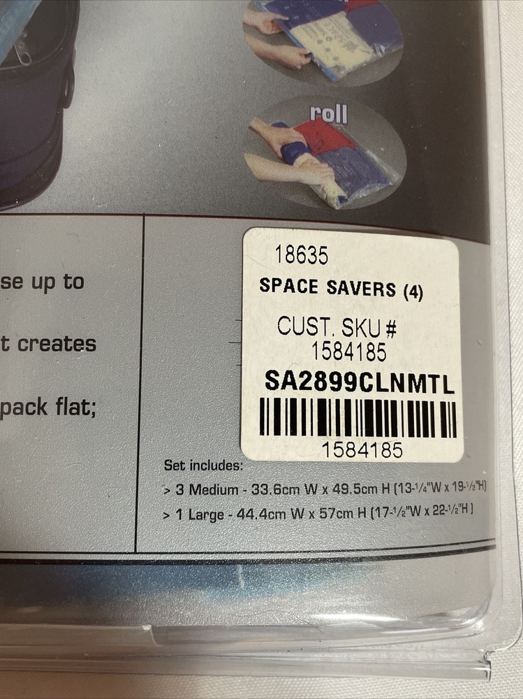 Samsonite Space Savers Bag Set Includes 4 Bags, 3 Medium and 1 Large