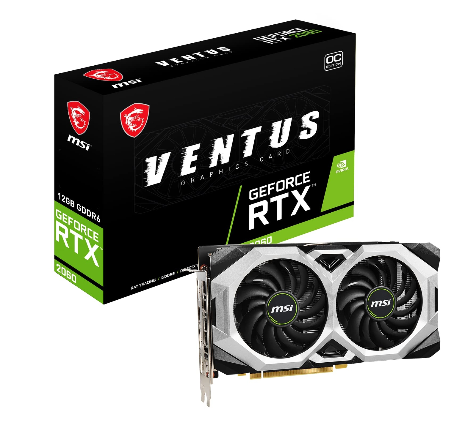 MSI GeForce RTX 2060 Ventus 12GB GP OC NVIDIA GDDR6 Graphics Card