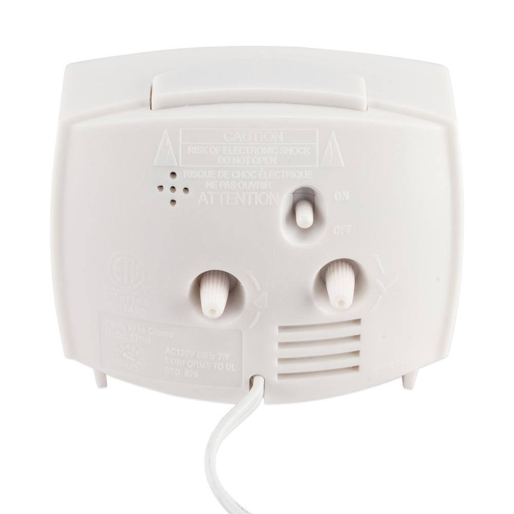 Equity by La Crosse 33100 Electric Silent Analog Alarm Clock - White