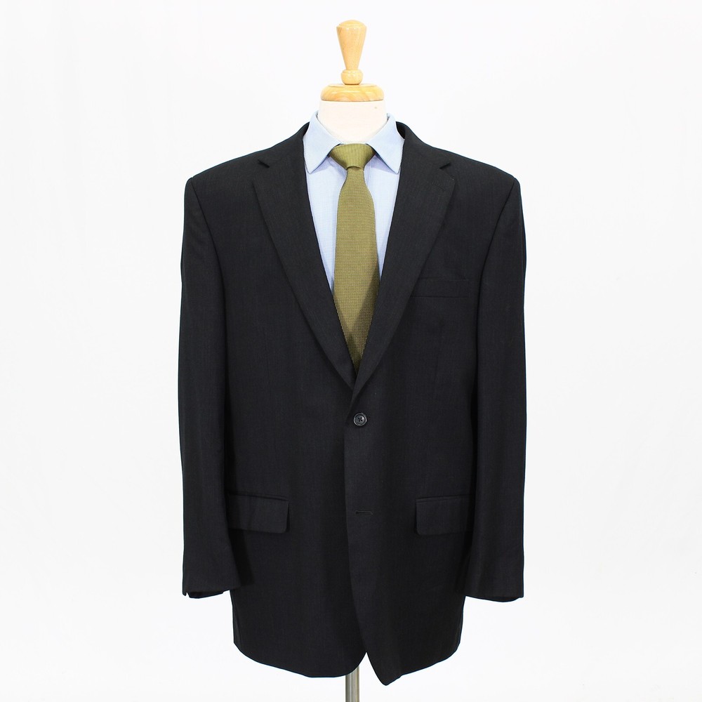 Joseph & Feiss 48L Gray Sport Coat Blazer Jacket Solid 2B Wool