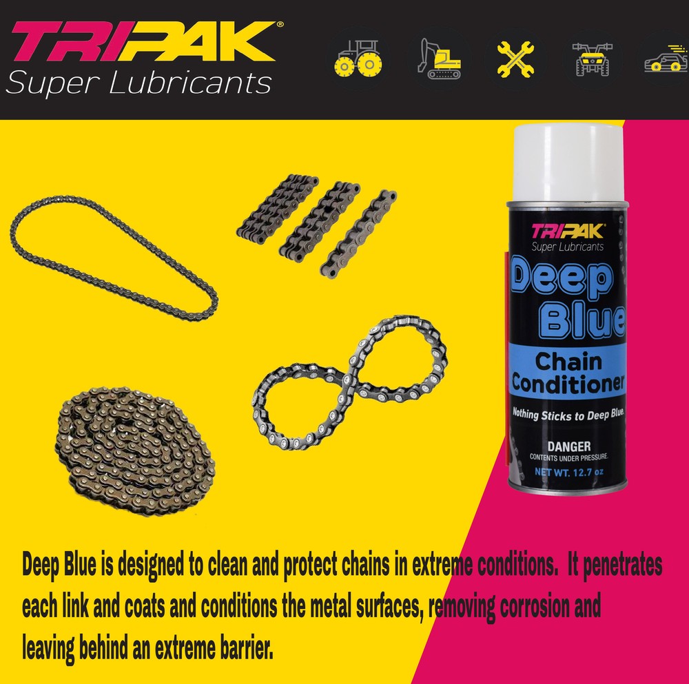 TRIPAK Deep Blue Chain Conditioner - Advanced Anti-Wear Formula (2 Pack)