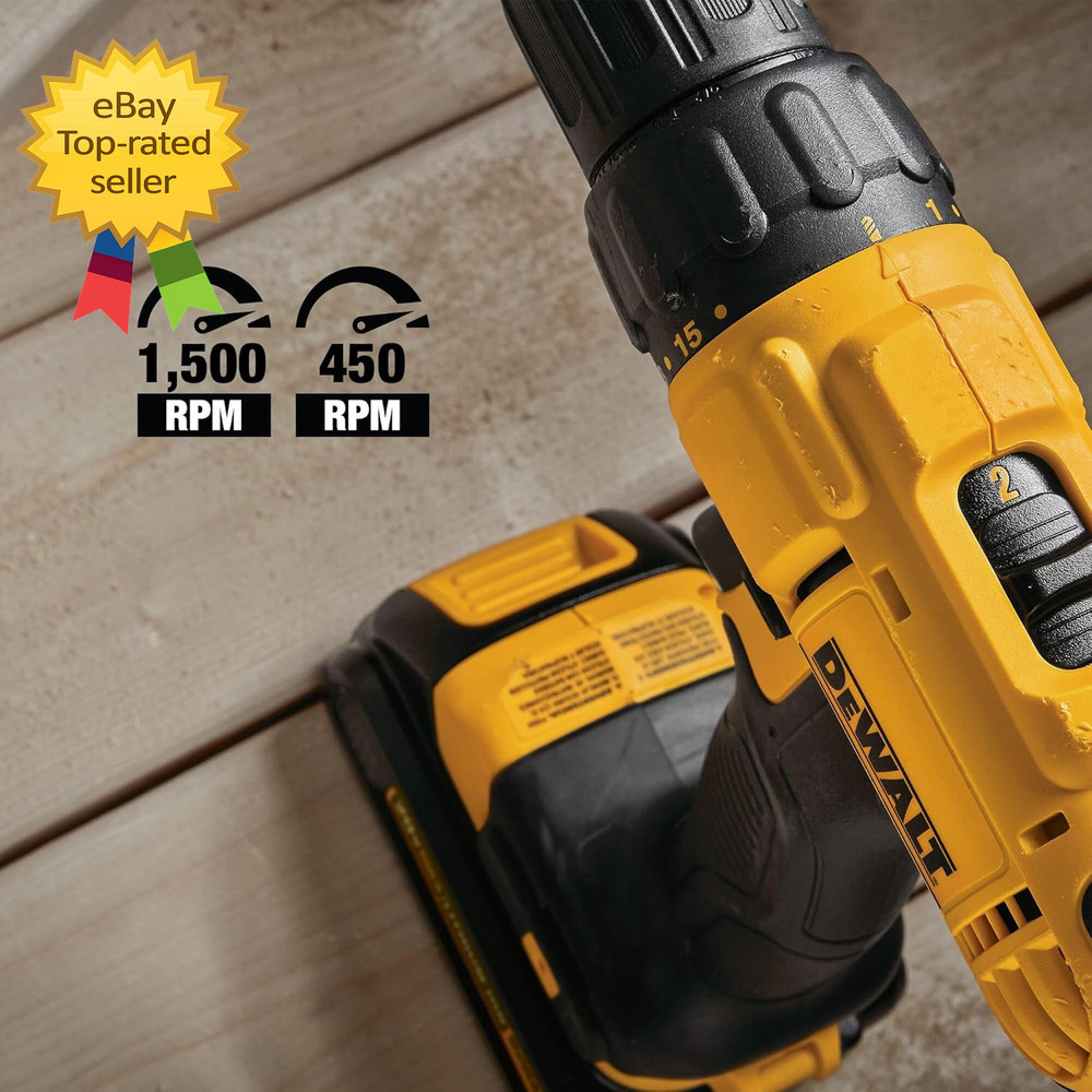 20V MAX Cordless Drill and Impact Driver Power Tool Combo Kit Includes 2 Batte