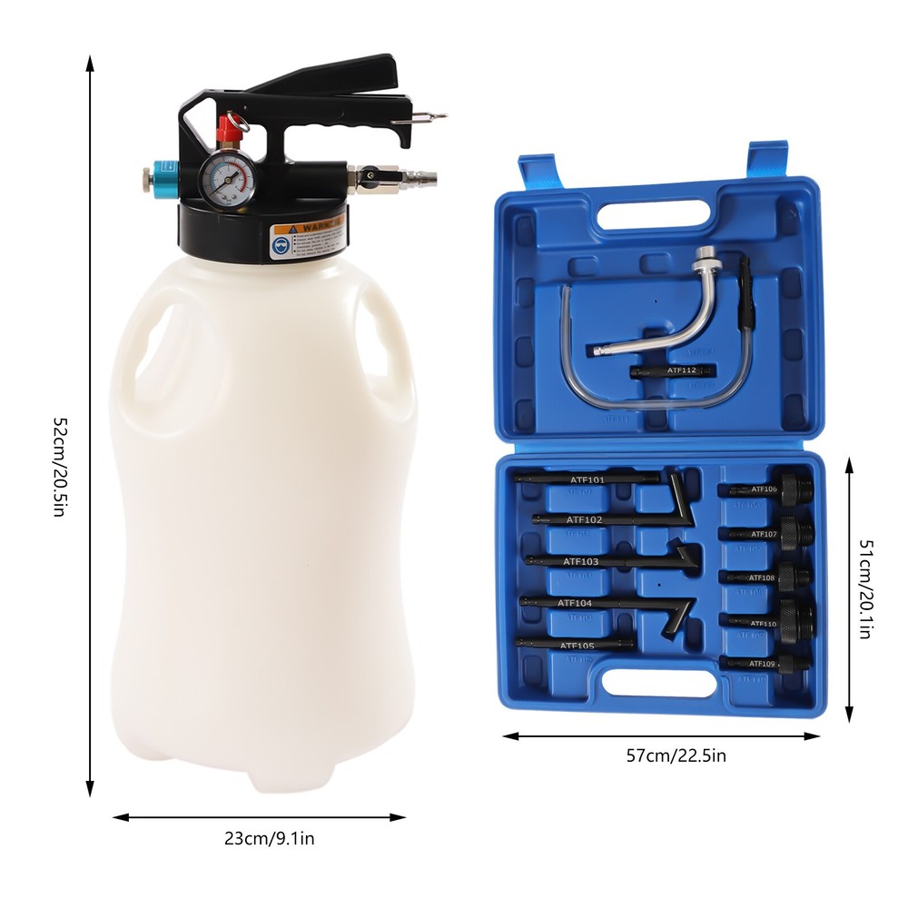10L Pneumatic Transmission Fluid Pump Extractor & Dispenser ATF Refill Tool kit