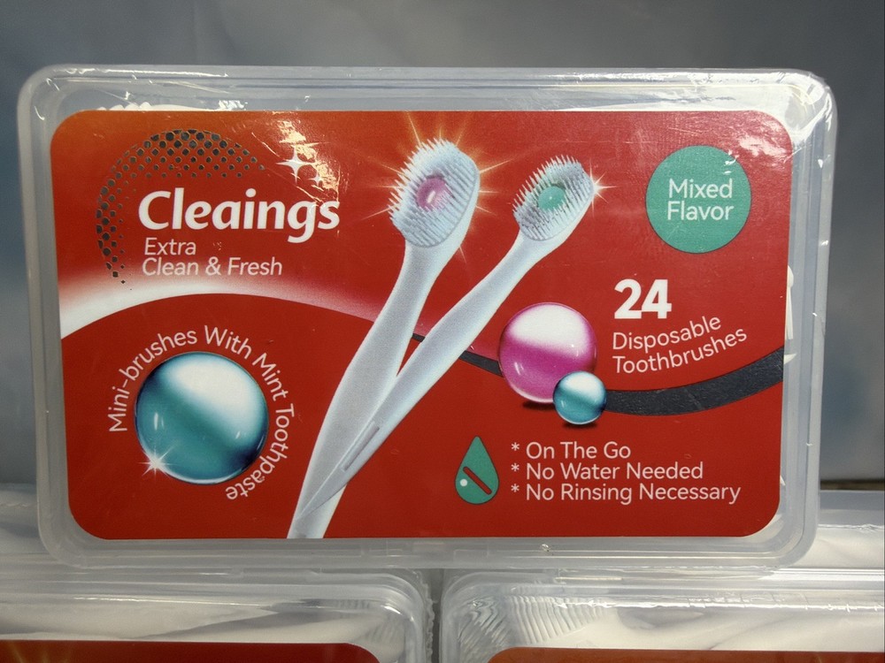 Mini Disposable Toothbrushes w/ Toothpaste Mint Flavor (3x 24 pack)