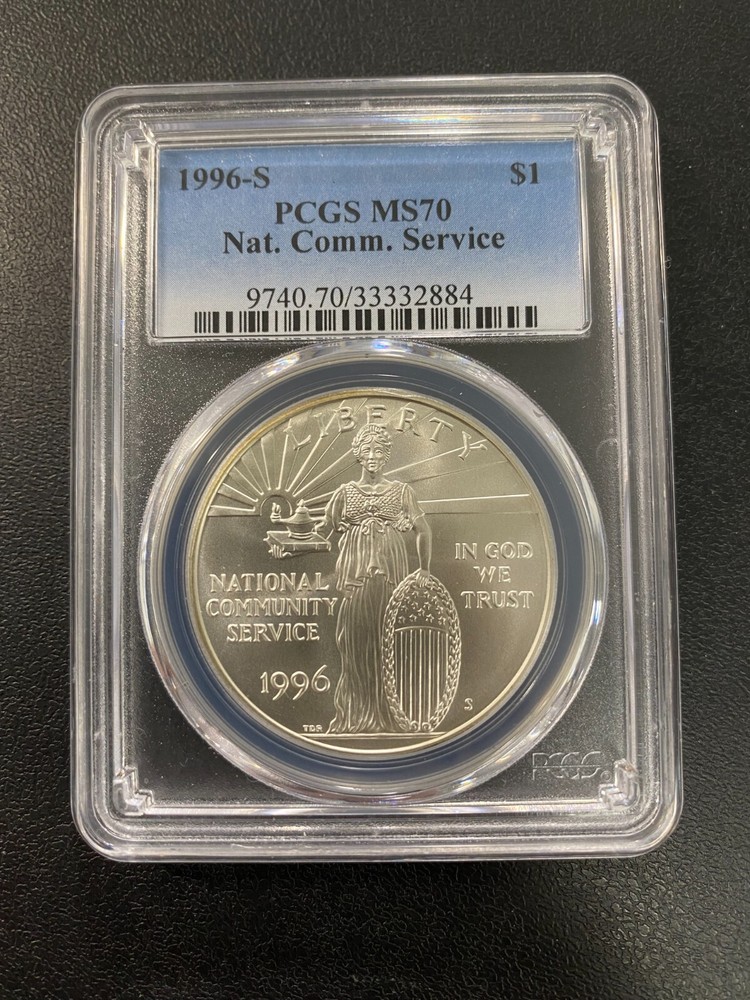 1996 S COMMUNITY SERVICE COMMEMORATIVE DOLLAR PCGS MS-70 - UNCIRCULATED - $1