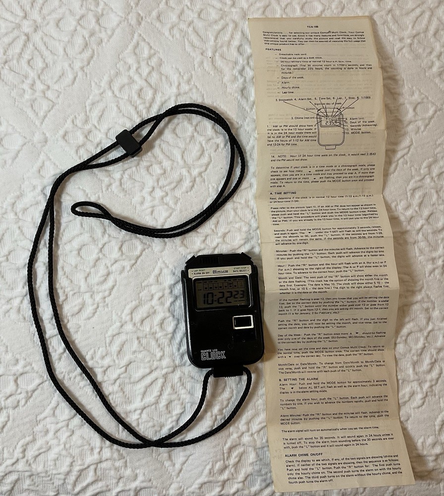 COMUS Multi Clock-Alarm-Timer Orig. Instruction Sheet RARE