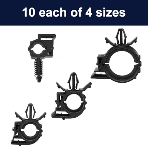 Push Mount Car Wire Clips Assorted Sizes, Universal Auto Wire Loom Routing