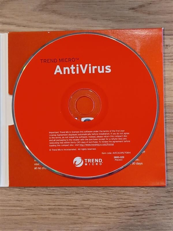 Trend Micro Antivirus 2008 Powered by PC-cillin Engine CD with Serial Number
