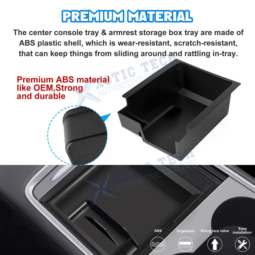 For Tesla Model3/Y Center Console Organizer Tray Hidden Cubby Drawer Storage Box
