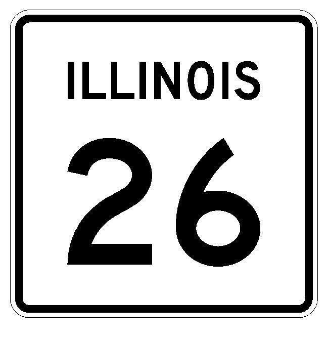 Illinois State Route 26 Sticker Decal