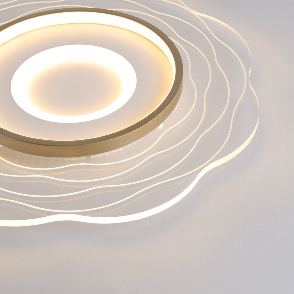 Modern 23" Ring LED Chandelier Flush Mount LED Ceiling Light with Remote Control
