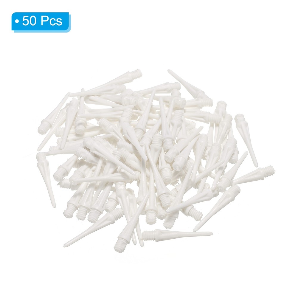 Plastic Dart Tips, 100 Pack 2BA Thread Soft Dart Tips Plastic Tip, White
