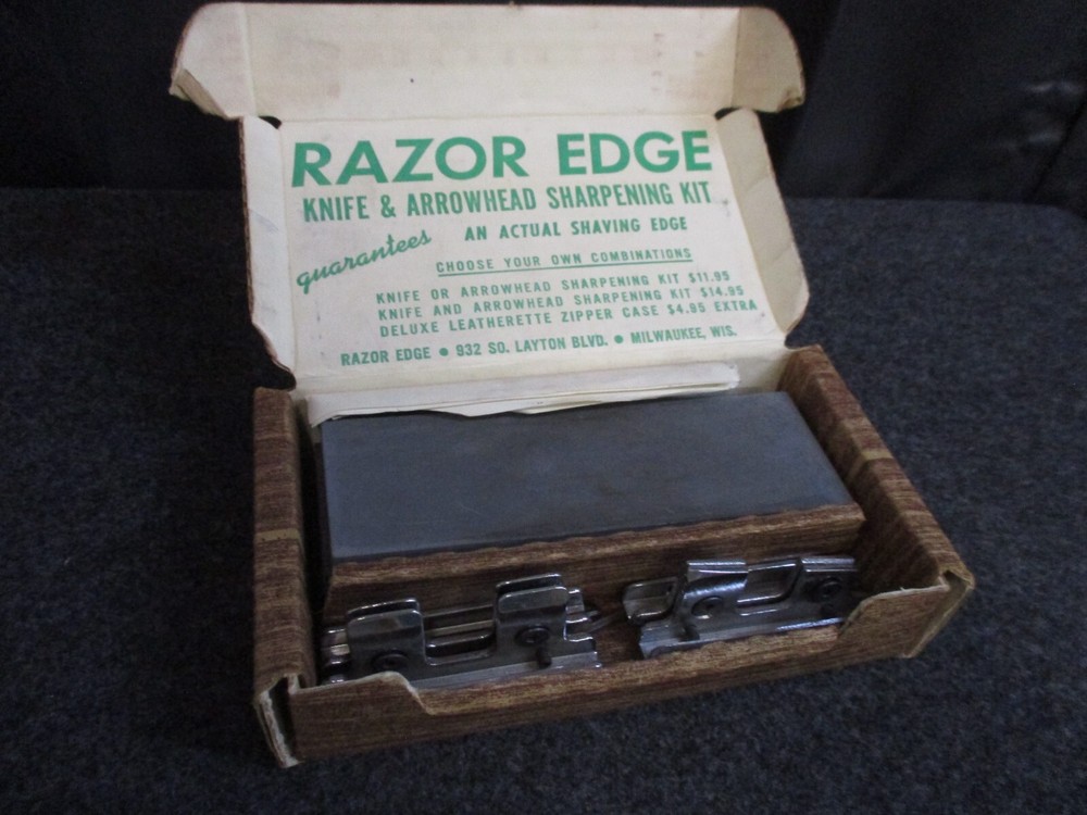 Vintage Razor Edge Knife & Arrowhead Sharpening Kit