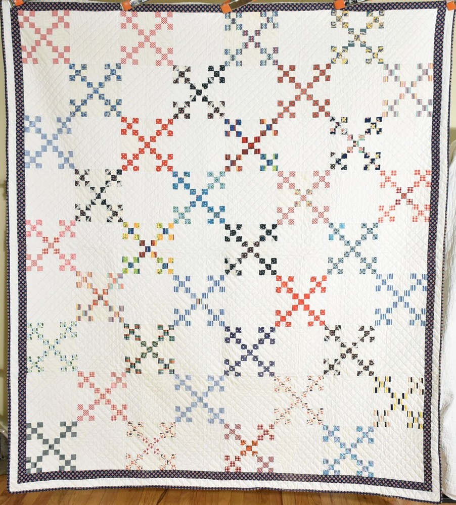Vintage Double Nine Patch Antique Quilt, Mint Condition ~Signed & Dated "1964"!