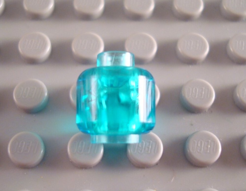 LEGO Translucent Light Blue Plain Minifig Head
