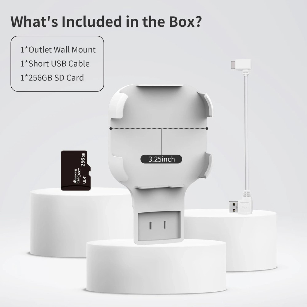 256GB MicroSD Card & Wall Mount for Blink Sync Module XR with Short Cable