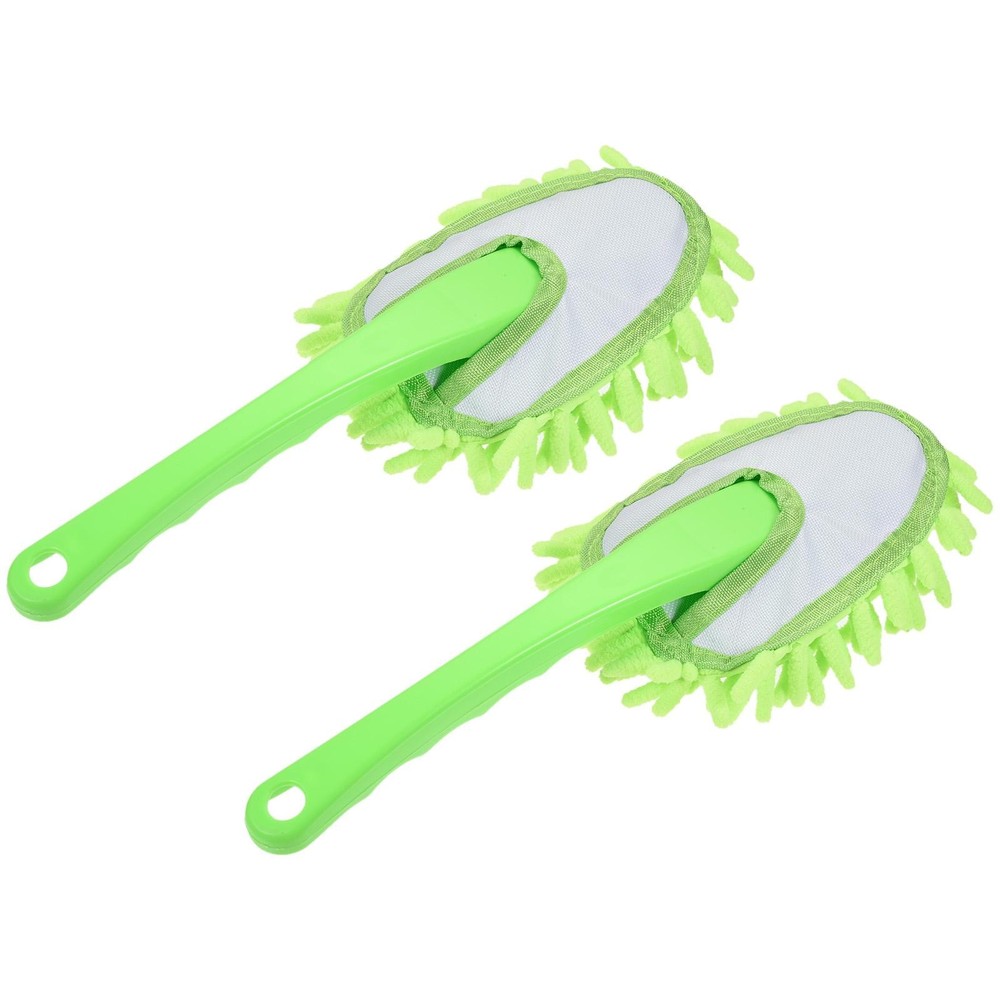 Microfiber Chenille Dust Washable Cleaning Brush, Green, 2pcs