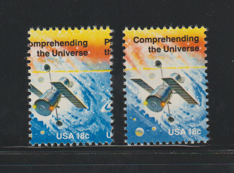 US EFO ERROR Stamps #1919 Space, Telescope: Misperf & Normal. MNH