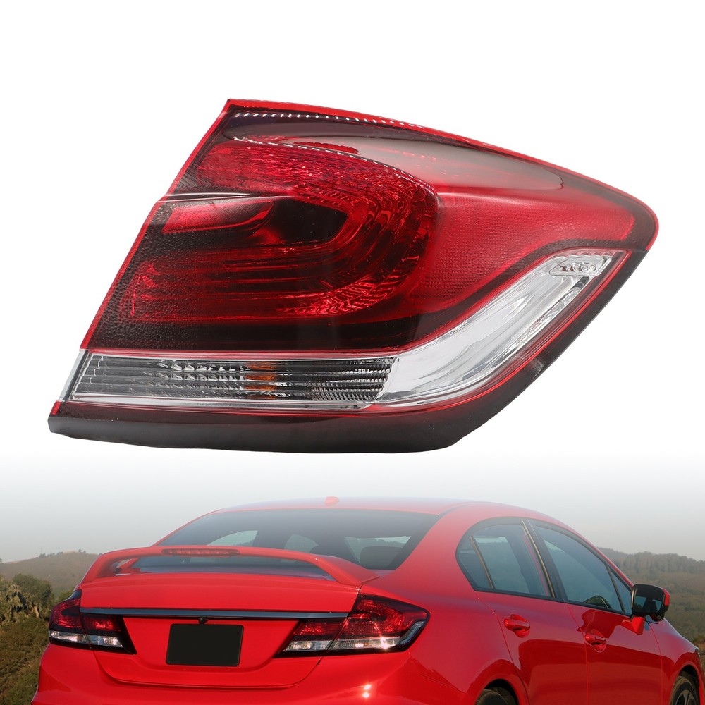 Passenger Right Side Outer Tail Light Assembly For Honda Civic Sedan 2013-2015