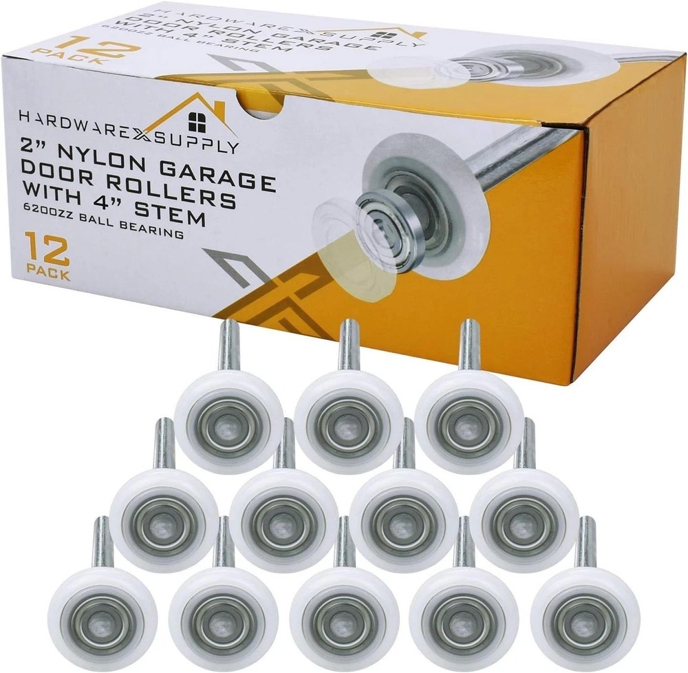High Performance 2" Nylon Sealed Garage Door Rollers 12 Pack