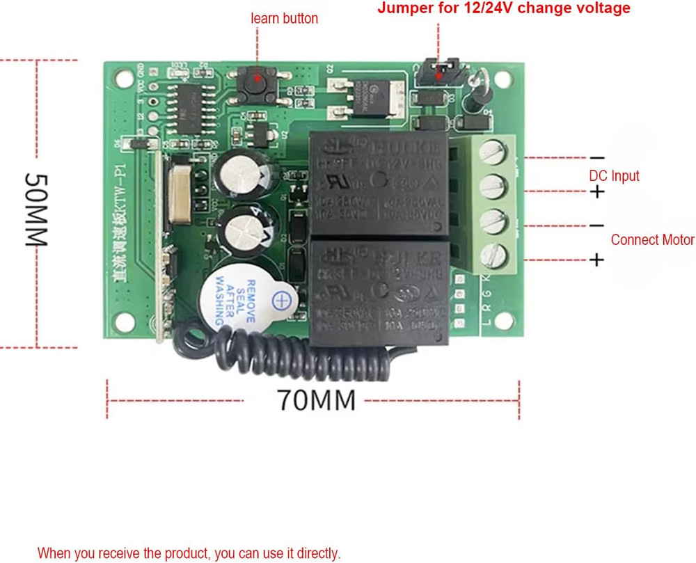DC Motor Speed Controller with Remote Control 12V 24V PWM Stepless Speed Control