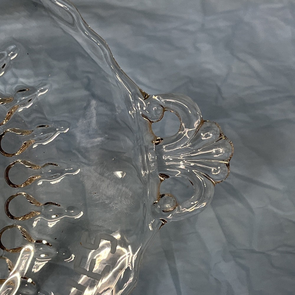 1950 Hostess Assemblies Serving Dish Clear Glass Handle Plate