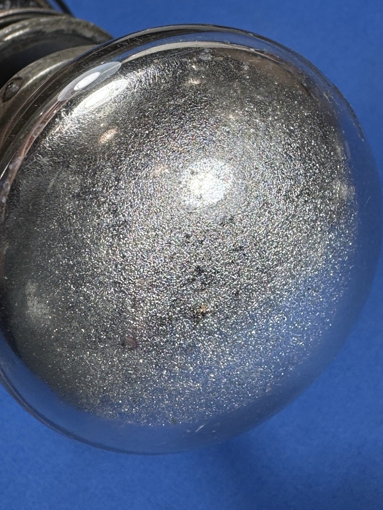 C.1920 Mercury Glass Door Knobs, No cracks, Cool Distressed Reverse Surface