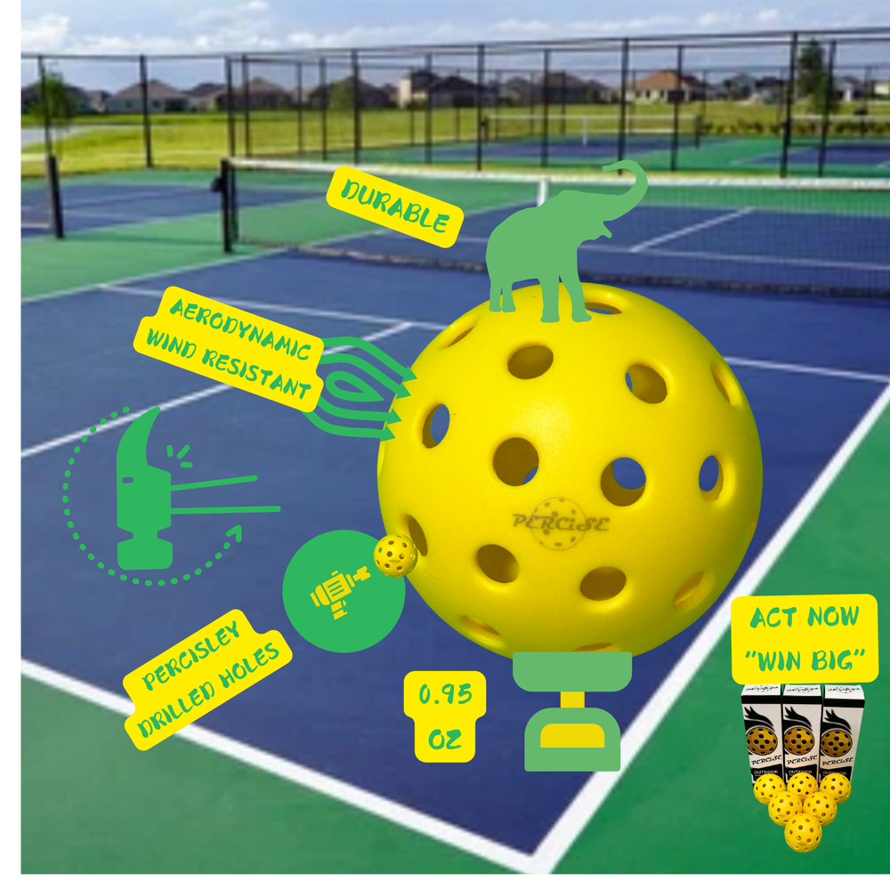 Percise -Outdoor Pickleball Durable, Wind Resistant Aerodynamic Pickle Balls