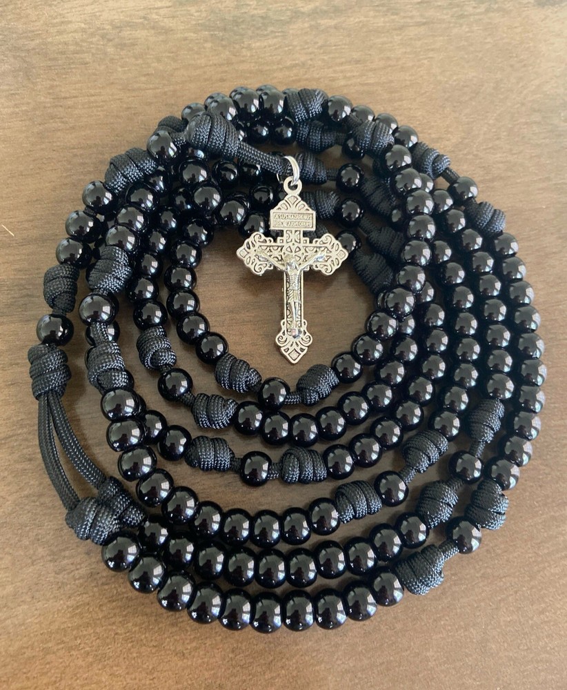 20 Decade Catholic Rosary- St Benedict & St Michael Medals- Handmade