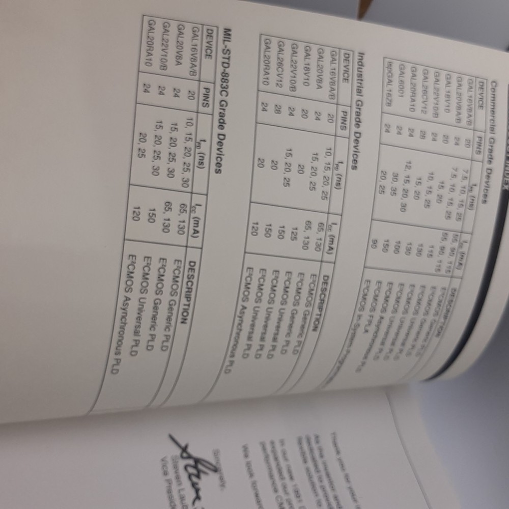 Lattice Semiconductor General Array Logic GAL Data Book 1991 & GAL Handbook 1986
