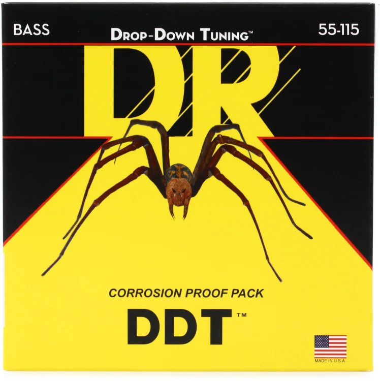 DR Strings DDT-55 Drop-Down Tuning Stainless Steel Heavier Bass Strings