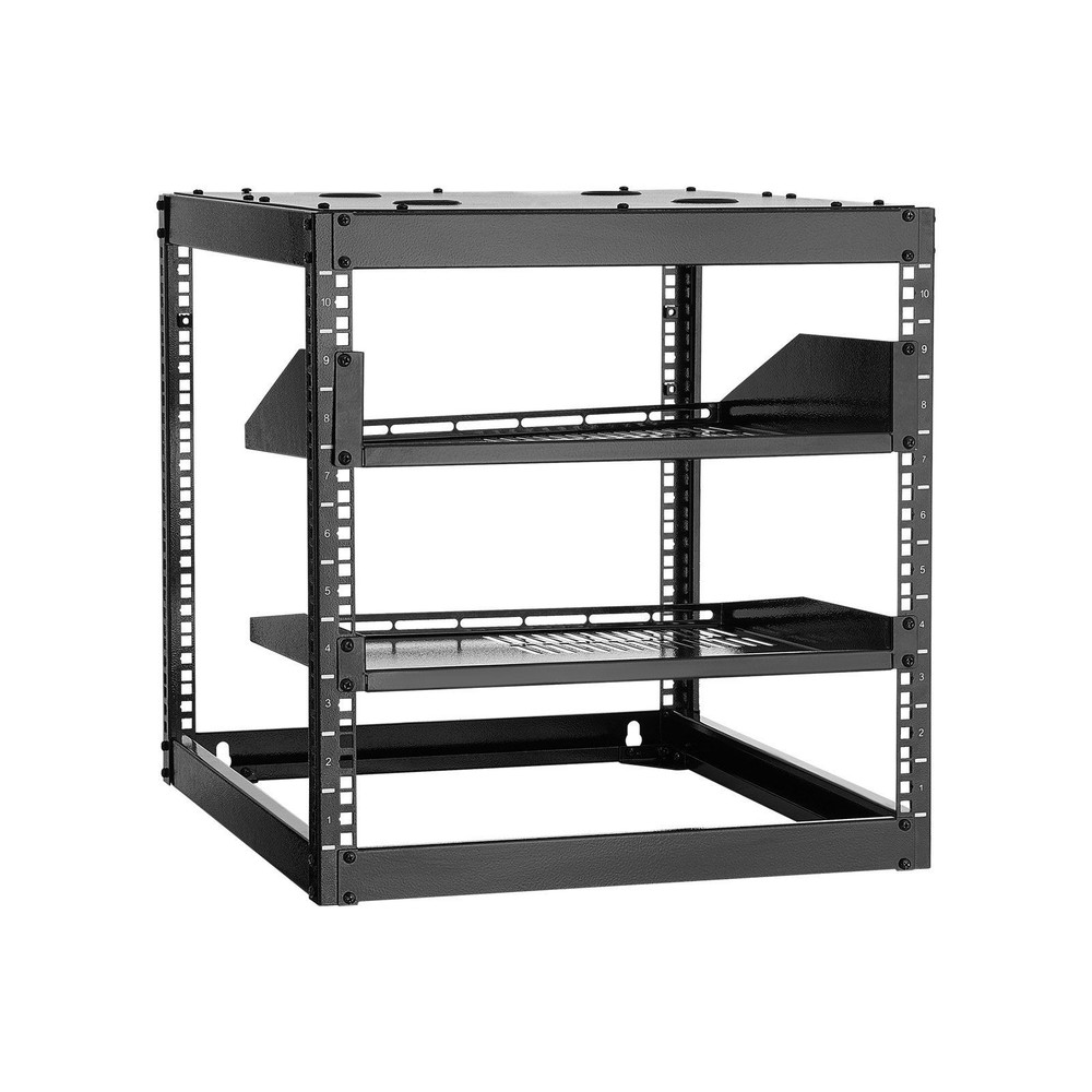 10U Open Frame Network Rack, 23 in Depth, Wall Mounted or Floor Standing Server