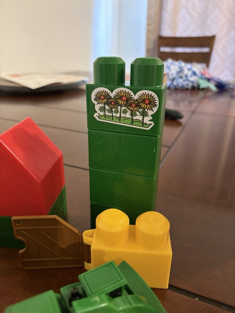 2 Mega Blocks John Deere Front Loader with removable Pieces